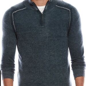 Autumn Cashmere Men's Charcoal Zip-Up Sweater